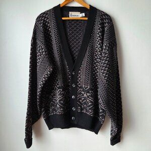 EUC VINTAGE LONDON FOG DEEP V NECK BUTTONED OVERSIZED CARDIGAN SWEATER SIZE XLT